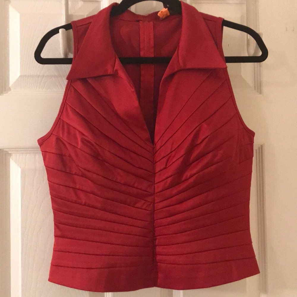 Js Collections Top. Pleated Front. Stretch Fabric - image 1